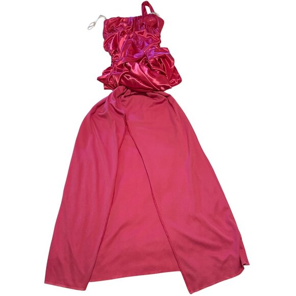 Women's Sequin Hearts Glittery Pink Formal Prom Dress Maxi Length Junior Size S - Picture 4 of 12